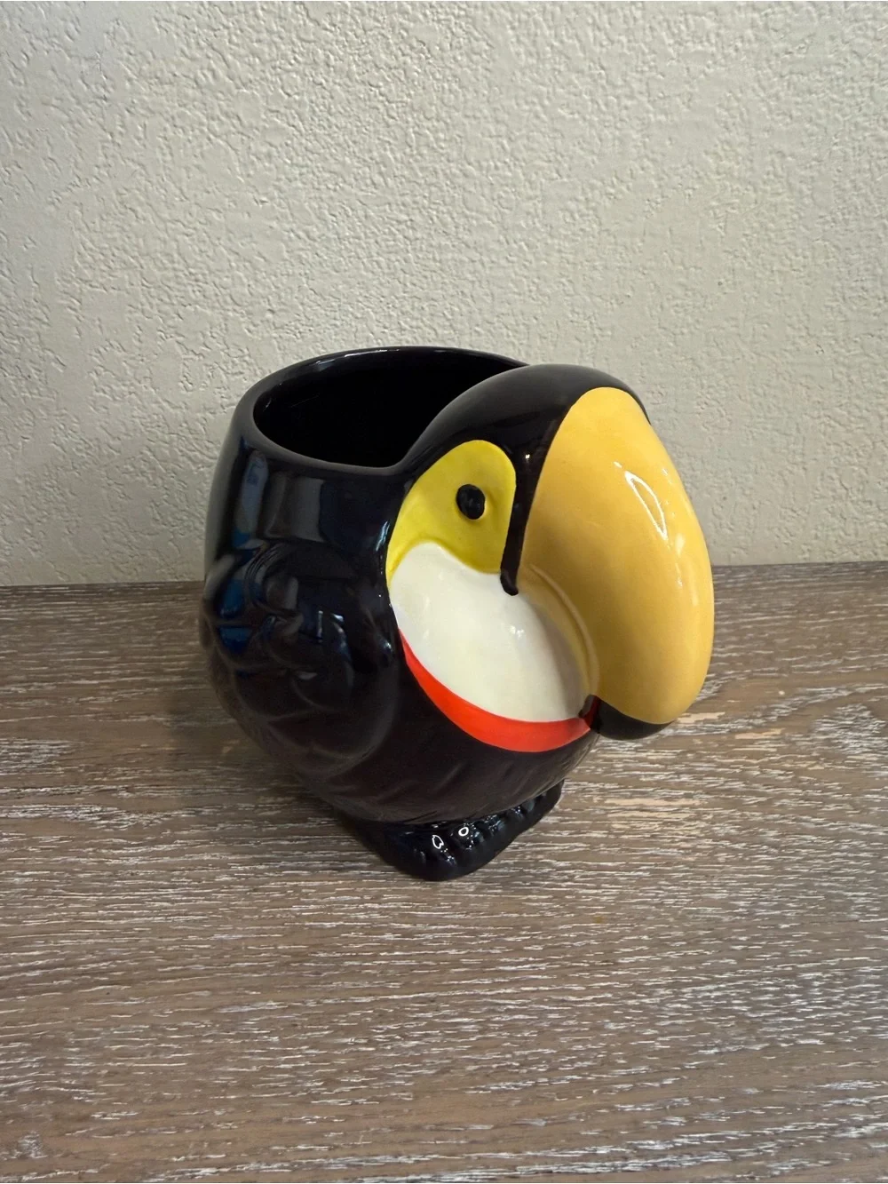 Ceramic Toucan Figurine Planter Vessel Black, Yellow, Red, White Target Bullseye